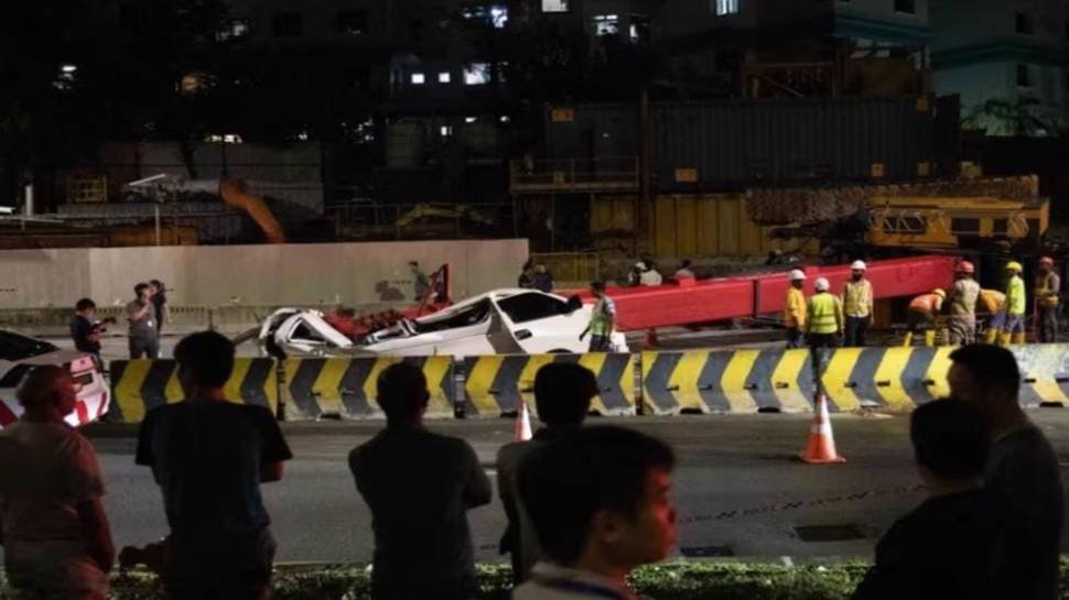 Crane Accident In Singapore: Van Crushed, Driver Injured
