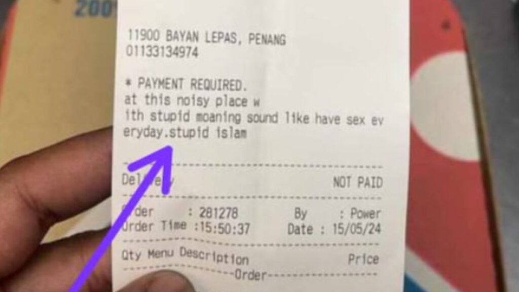Pizza order gone wrong: Receipt with offensive remarks mocking Islam sparks outrage in Malaysia
